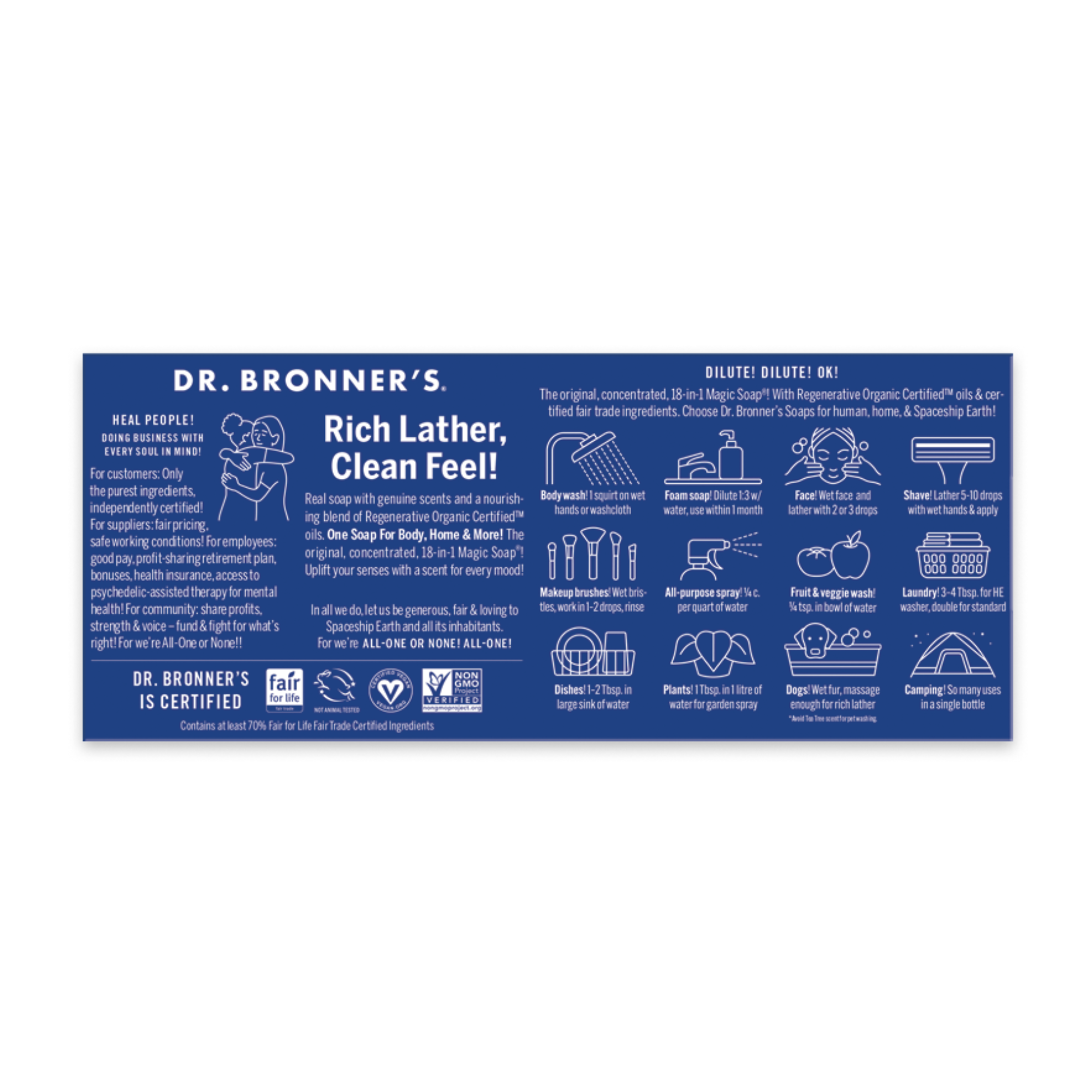 Back of Dr. Bronner's Rainbow Sampler Pack