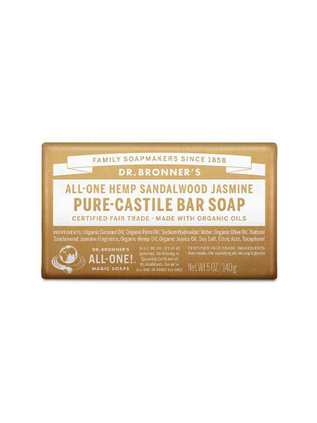 Dr. Bronner's Pure-Castile Bar Soap Sandalwood Jasmine 140g