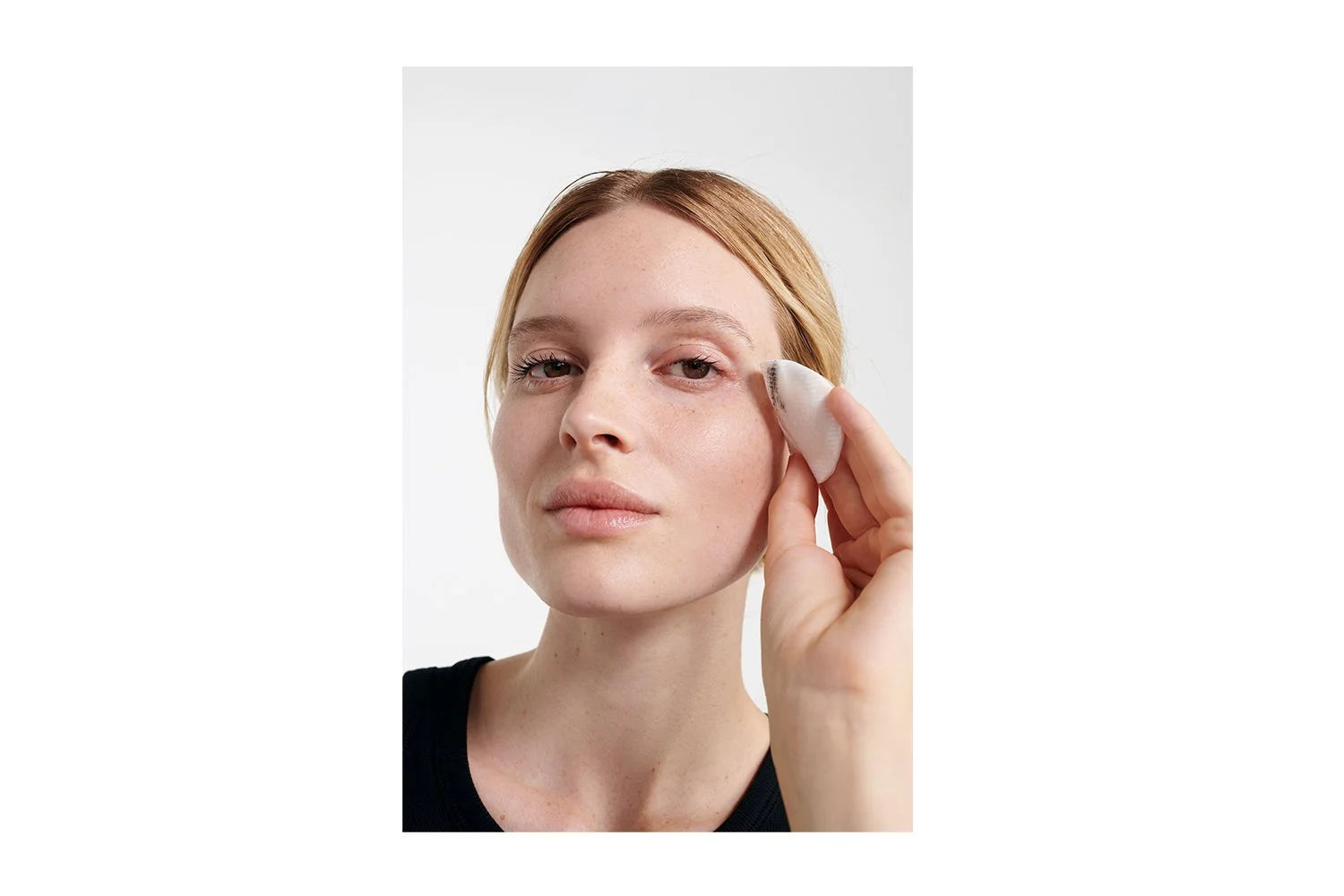 Model using Dr. Hauschka Eye Make-up Remover
