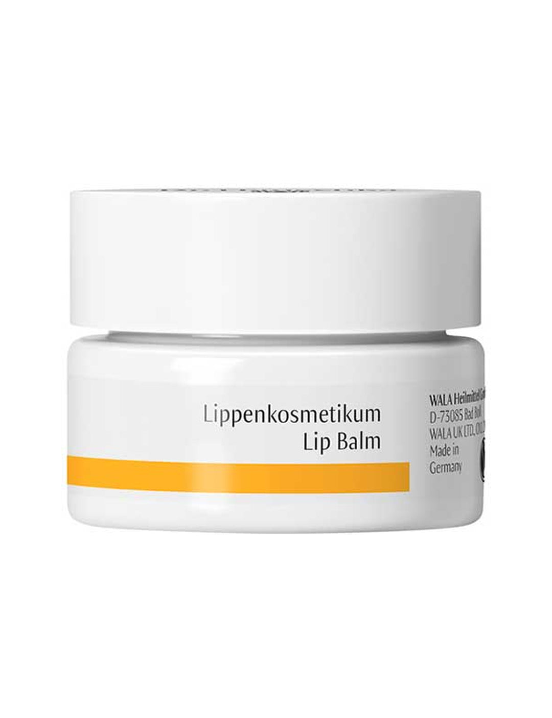 Dr Hauschka Lip Balm closed jar on a white background