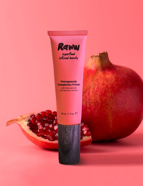 Lifestyle photo of Raww Pomegranate Complexion Primer