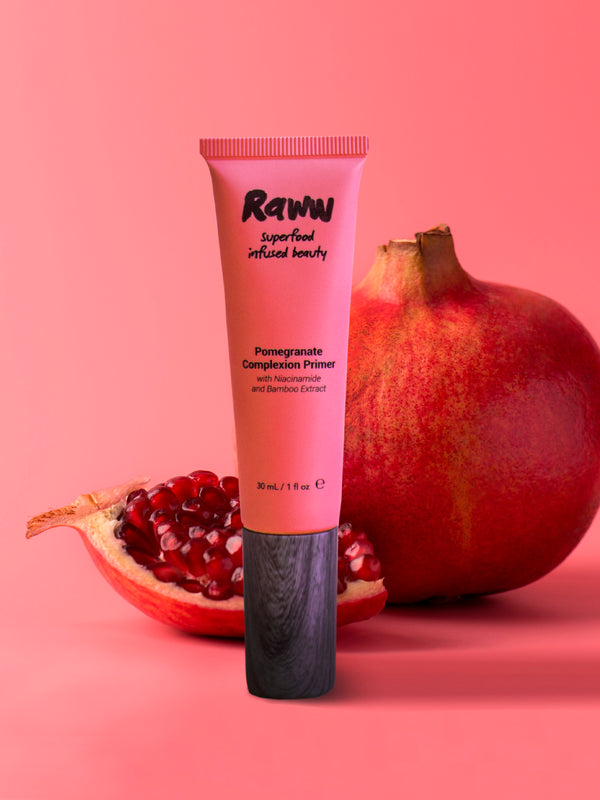 Lifestyle photo of Raww Pomegranate Complexion Primer