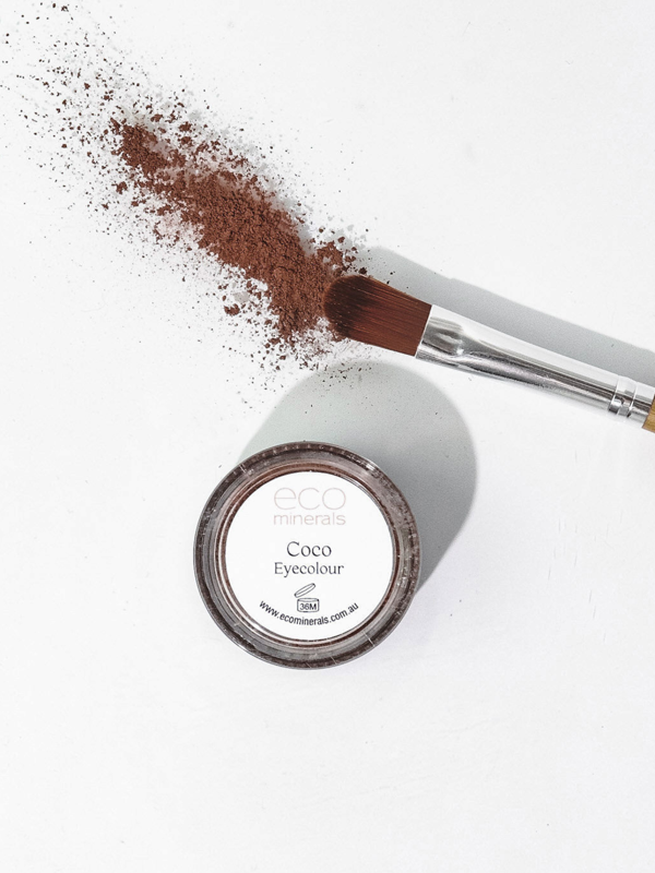 Eco Minerals Coco Brow Powder with brush and loose powder