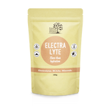 Pale yellow Eden Healthfoods Electra-Lyte Pineapple and Apple pouch standing upright, with a tan circular title panel and a horizontal band reading Electrolytes, BCAAs, Minerals.