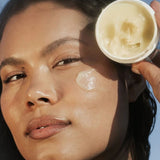Egyptian Magic cream applied to the face