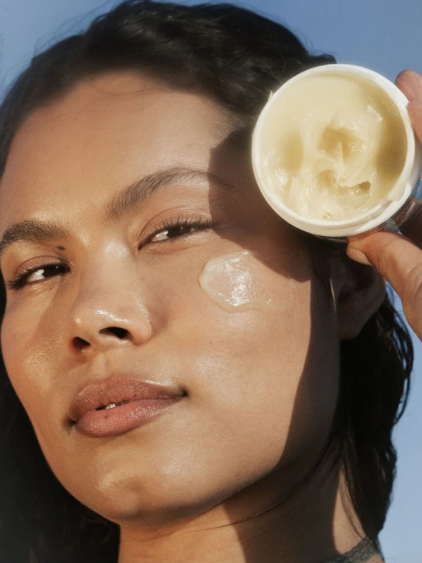 Egyptian Magic cream applied to the face