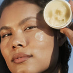 Egyptian Magic cream applied to the face
