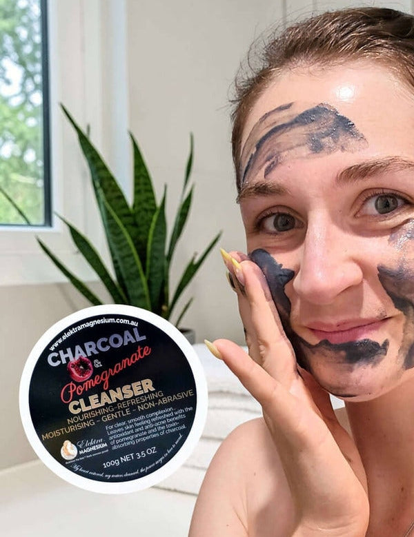 Elektra Charcoal Pomegranate Cleanser application lifestyle