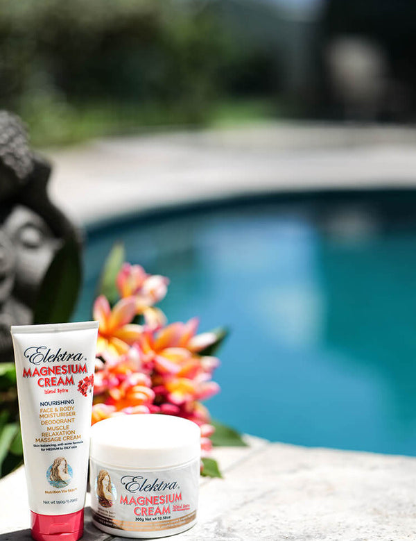 Elektra Island Spice Magnesium Cream pool lifestyle