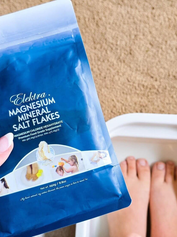 Elektra Magnesium Flakes foot soak lifestyle