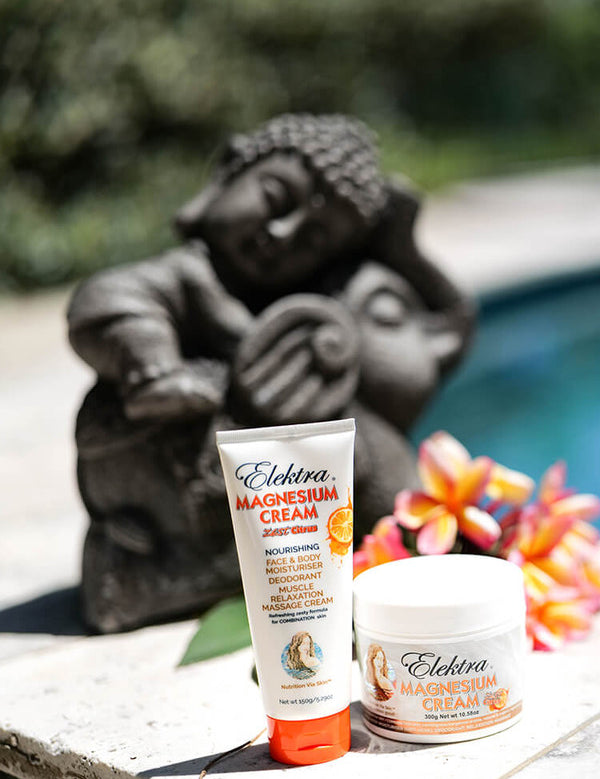 Elektra Zest Citrus Magnesium Cream pool lifestyle