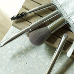 Ere Perez Eco Vegan Essential Brush Set – makeup brushes and pouch styled together