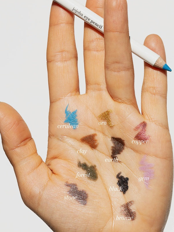 Ere Perez Jojoba Eye Pencils 1.1g – Jojoba Eye Pencil shade swatches on a hand