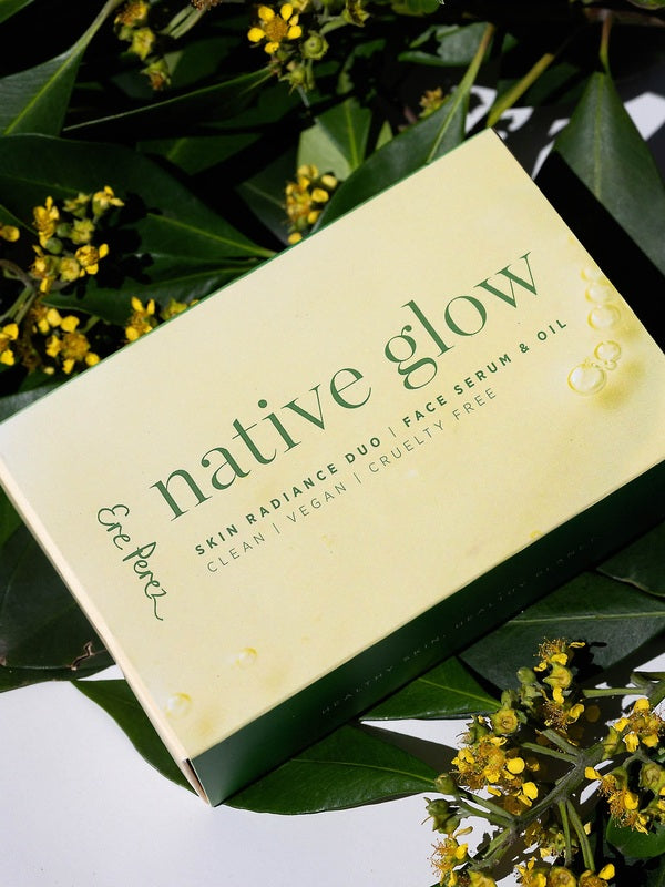 Ere Perez Native Glow Duo – gift box styled with Australian botanicals