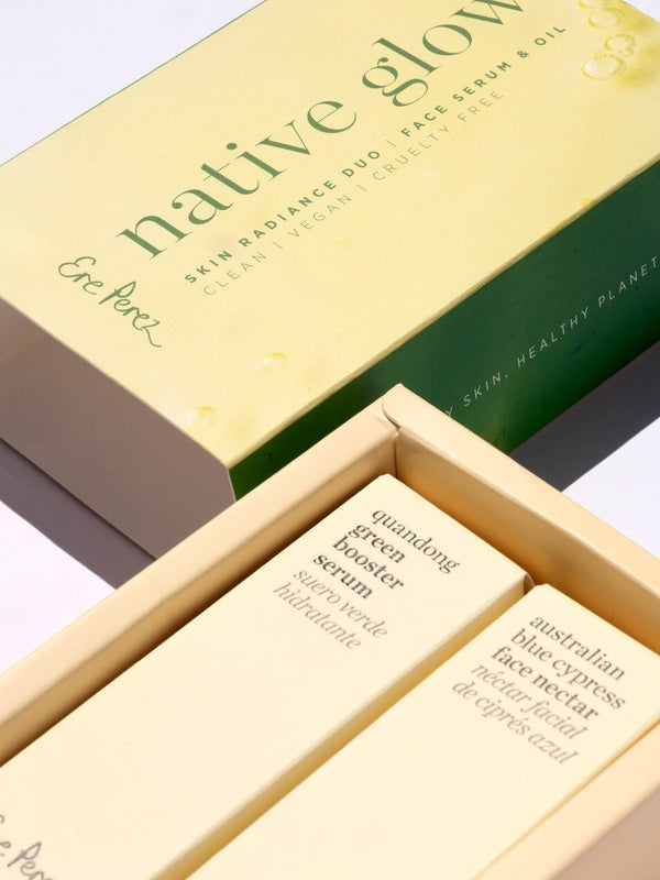 Ere Perez Native Glow Duo – open gift box showing both skincare products