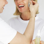 Ere Perez Self-Care Duo – steel face tool used during a facial massage