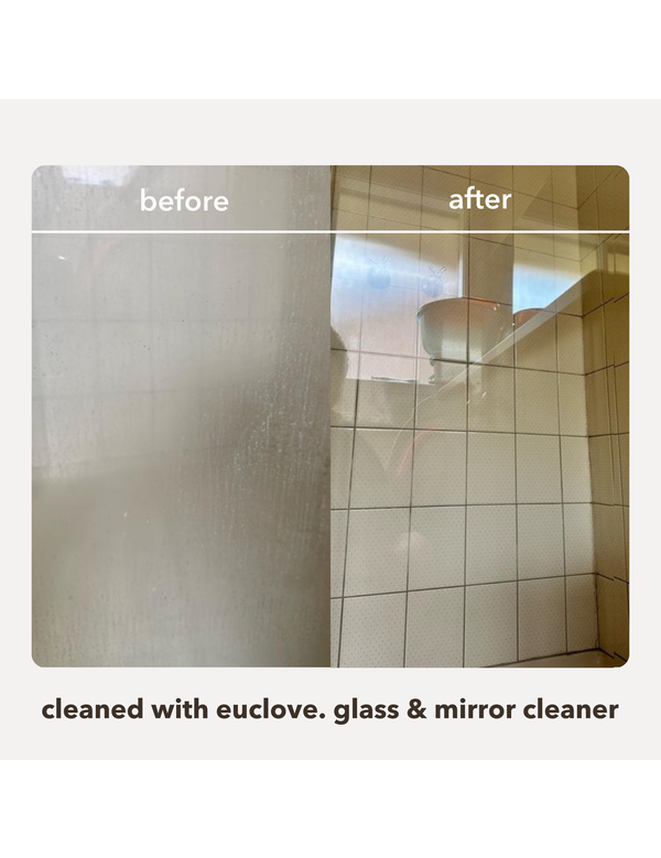 Euclove Glass and Mirror Cleaner before and after