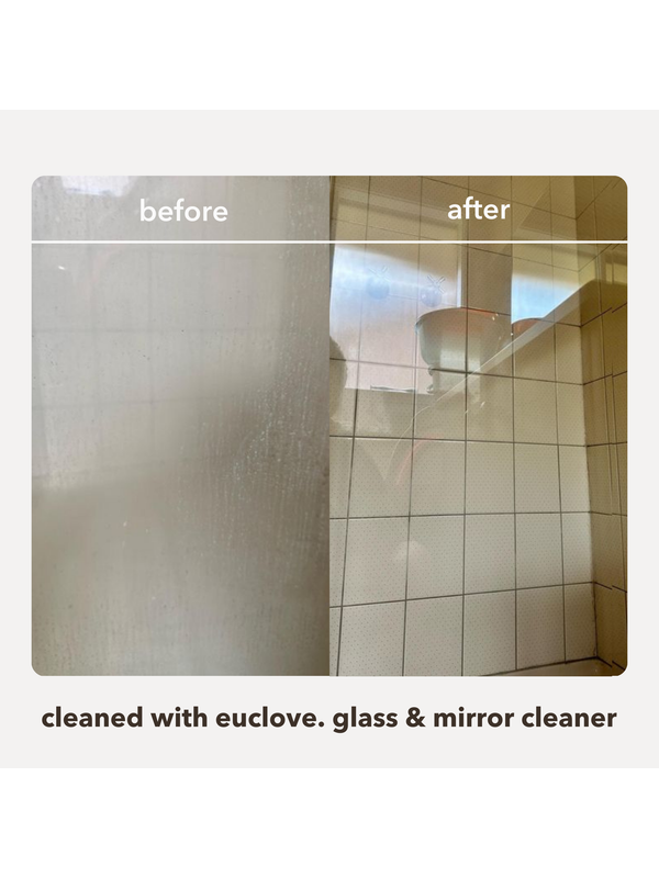 Euclove Glass and Mirror Cleaner before and after