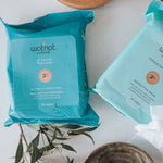 Wotnot Sensitive and Ultra-Hydrating Face Wipes styled with botanicals