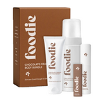 Foodie Chocolate Crunch Body Bundle 4pc, gift box and four products on a white background.