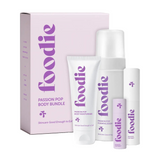 Foodie Passion Pop Body Bundle 4pc, gift box and four products on a white background.