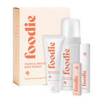 Foodie Tropical Pavlova Body Bundle 4pc, gift box and four products on a white background.