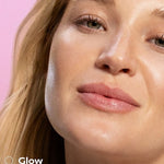 Model showing a glowing complexion after using Weleda Glow Perfecting Serum Booster Drops