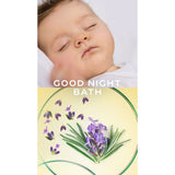 Calendula Good Night Bath baby sleeping and lavender plant.