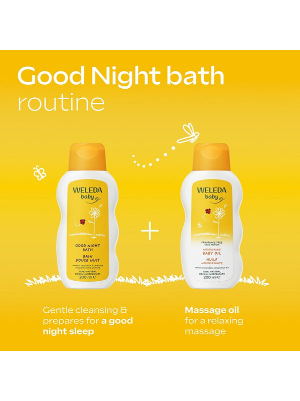 Weleda Good Night Bath and Baby Oil bedtime routine