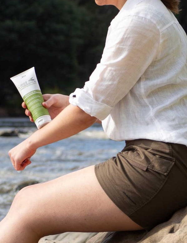 Good Riddance Tropical Insect Repellent being applied outdoors