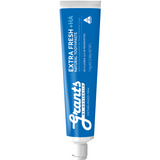Blue Grants Extra Fresh +HA natural hydroxyapatite toothpaste 110g tube standing vertically with its white cap down on a pure white background.