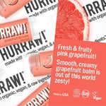 Product and flavour details for Hurraw! Organic Lip Balm - Grapefruit 4.8g
