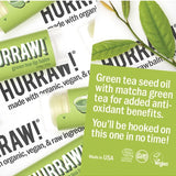 Product and flavour details for Hurraw! Organic Lip Balm - Green Tea 4.8g