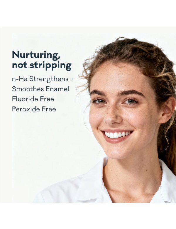 Smiling woman featured with Grin Pro Enzyme Whitening Toothpaste
