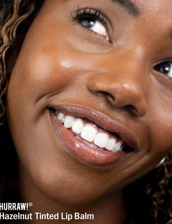 Woman wearing Hurraw! Hazelnut Tinted Lip Balm – Hurraw! Organic Lip Balm - Hazelnut 4.8g