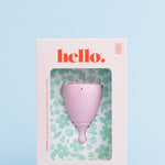 Hello Period large menstrual cup in official studio styling