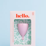 Hello Period large menstrual cup in official studio styling