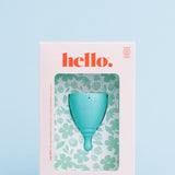 Hello Period medium menstrual cup in official studio styling