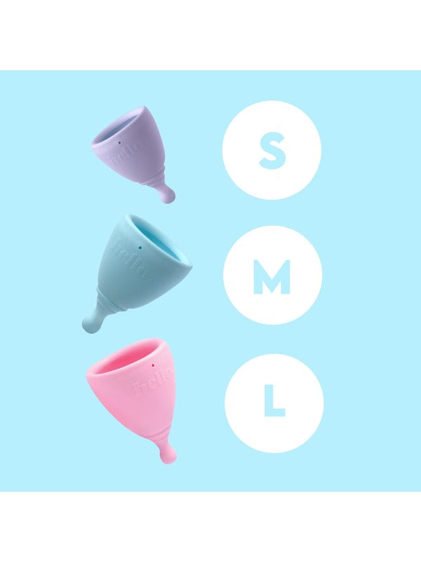 Hello Period menstrual cup size guide
