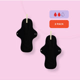 Hello Period reusable pad two pack with absorbency details