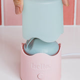 Hello Steamy steriliser being opened by hand