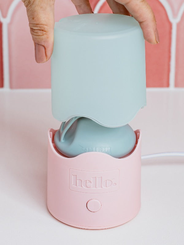 Hello Steamy steriliser being opened by hand