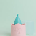 Hello Period cup inside the Steamy steriliser base