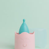 Hello Period cup inside the Steamy steriliser base