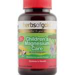 Herbs of Gold Children's Magnesium Care 60 tablets bottle, strawberry-vanilla flavour