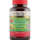 Herbs of Gold Children's Magnesium Care 60 tablets bottle, strawberry-vanilla flavour