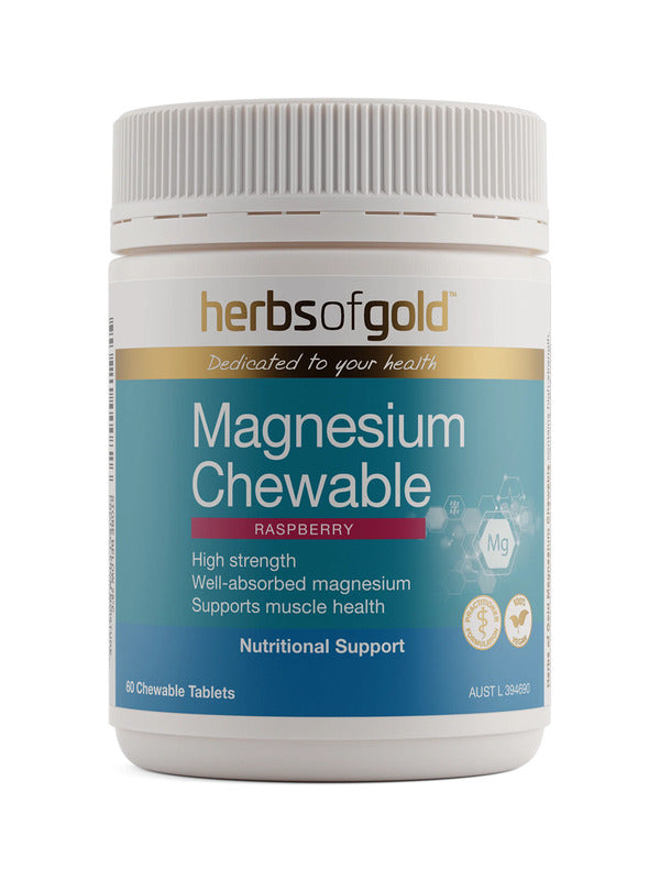 Herbs of Gold Magnesium Chewable raspberry flavour 60 tablets tub