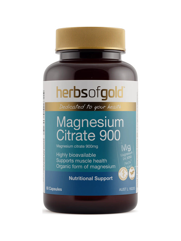 Herbs of Gold Magnesium Citrate 900 60 capsules bottle