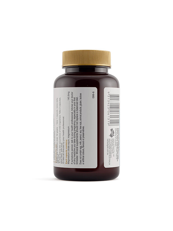 Back of the Herbs of Gold Magnesium Citrate 900 bottle showing warnings and directions
