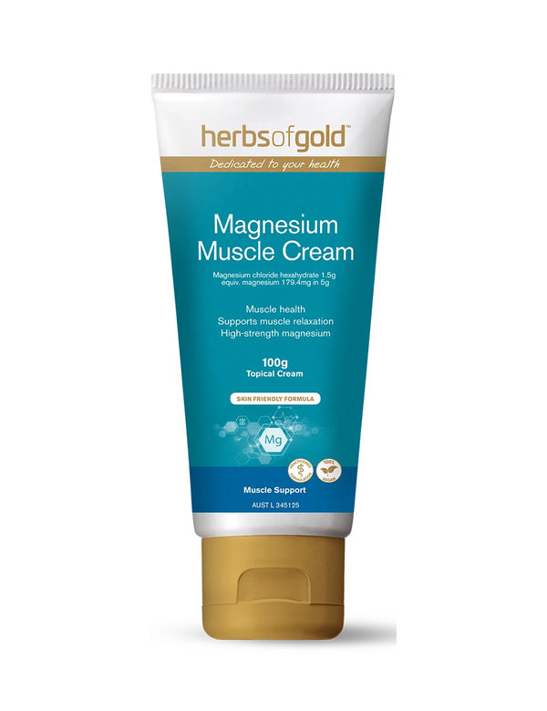 Herbs of Gold Magnesium Muscle Cream 100g tube